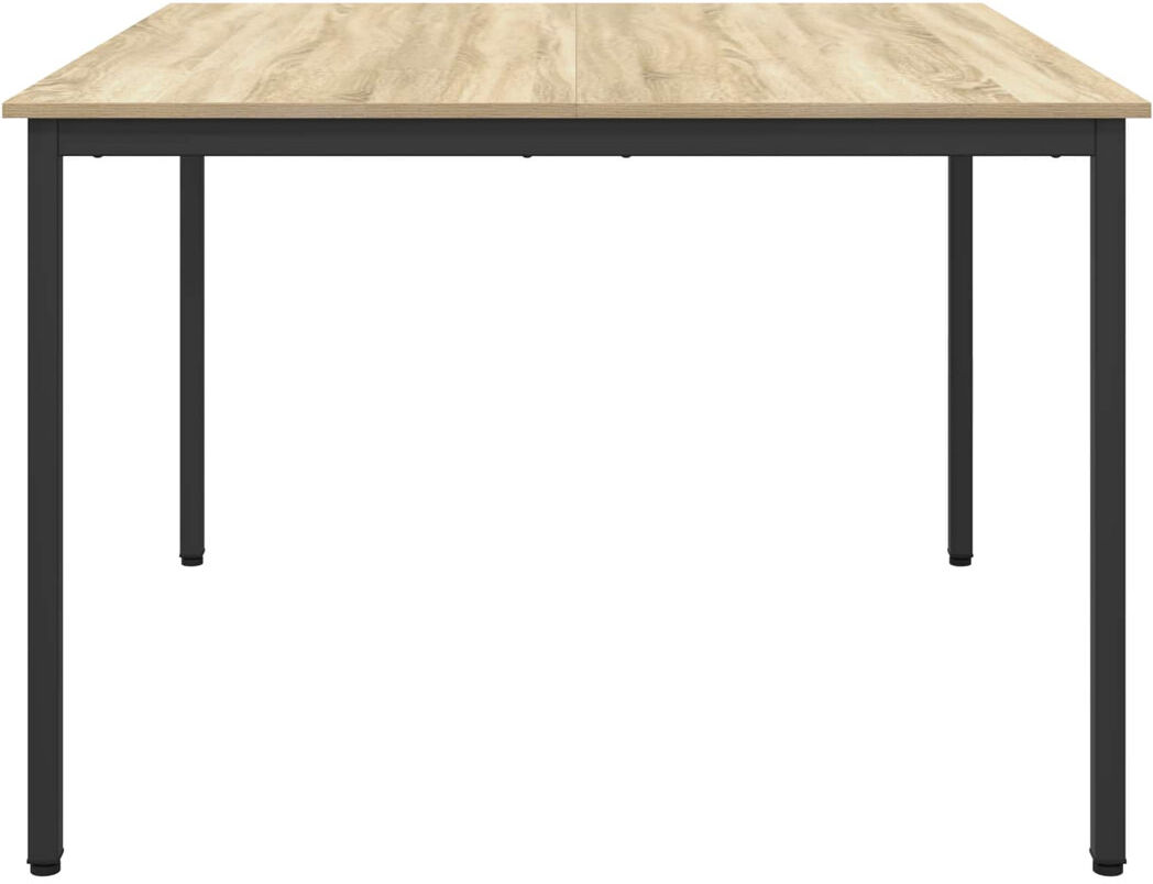 Metro Metal Base Dining Table Oak 75cmH x 110cmL x 110cmW