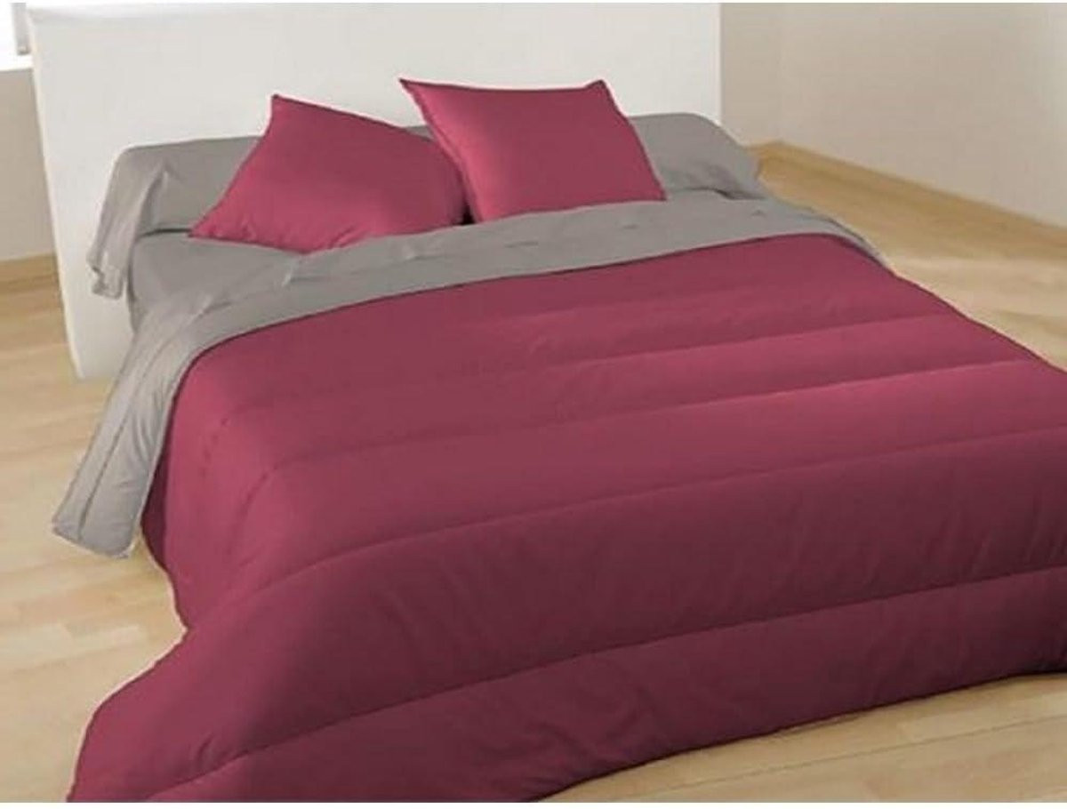 Bourgondisch rood dekbedovertrek van microvezel voor volwassenen, 240 x 220 cm