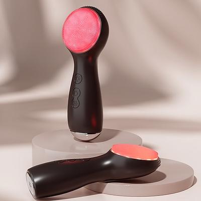 3-in-1-Silikon-Gesichtsreinigungsbürste, Phototherapie, Wärmetherapie, Schallvibration, Tiefenreinigung der Poren