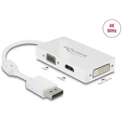 DELOCK Displayport Adapter DP -> D-Sub15/HDMI/DVI St/Bu weiß