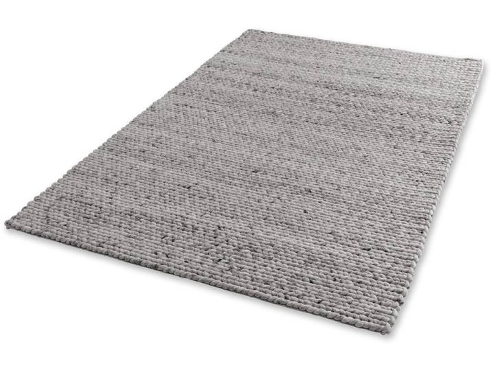 Teppich Enisa 6027 , grau, B:70cm H:15mm L:140cm, Baumwolle, Kunstfaser, Wolle, SCHÖNER WOHNEN-KOLLEKTION, Teppiche, Teppich, Struktur, Wolle, handweb, Wohnzimmer, Schöner Wohnen Kollektion