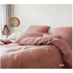 Elegante Bettwäsche Breezee (weitere Farben) - 135x200 cm + 40x80 cm	terra