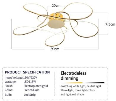 Uplift Essentials Modern LED Celestial Chandelier   Luxury Chrome & Gold Plated Ceiling Light gold Plated 35 In (dia 900 Mm)