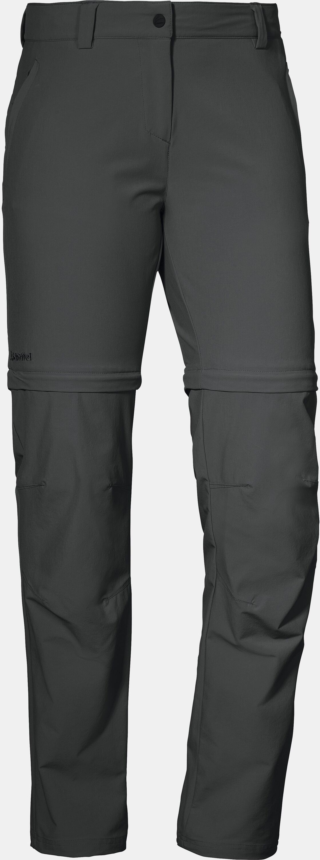 Zip-away-Hose SCHÖFFEL "Pants Ascona Zip Off", Damen, Gr. 23, Kurzgrößen, graphit, Oberstoff : 89% Nylon 11% Elasthan, Hosen Zip-away-Hose