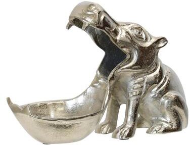 StyleCraft Menagerie Regal Hippo Decorative Bowl - Nickel Plated