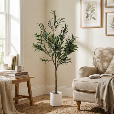 YVANLA Artificial Olive Tree with Lifelike Fruits Fake Olive Plant Potted