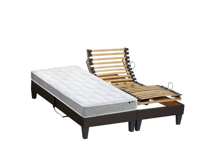 Sommier électrique et matelas mémoire forme 2x80x200