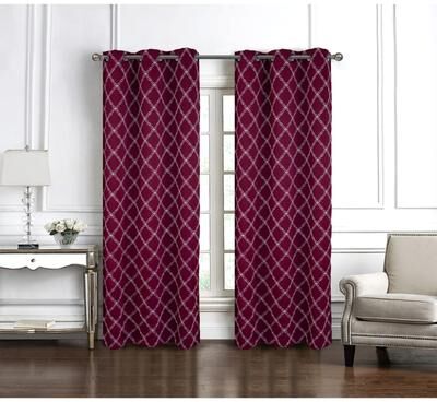 RT Designer Collection "Gable Embroidered Privacy Window Curtain Panel 84"" or 95"""