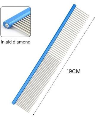 Uplift Essentials Light Aluminum Dual Action Pet Grooming Comb blue New