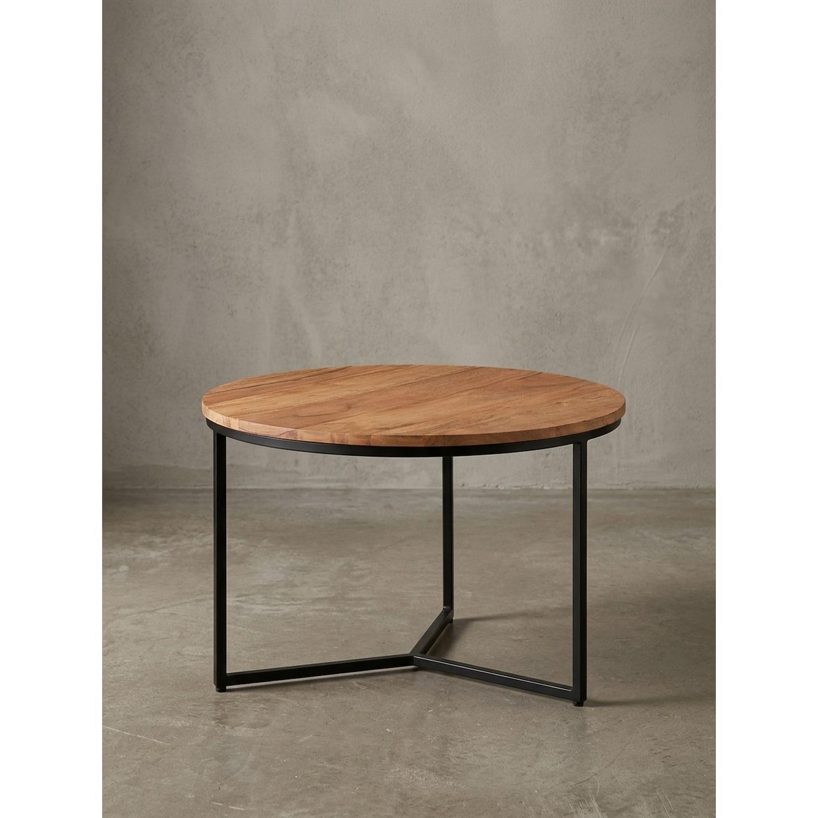 KADIMA DESIGN Akazienholz Couchtisch, Elegantes Design, Stauraum, Robustes Eisengestell