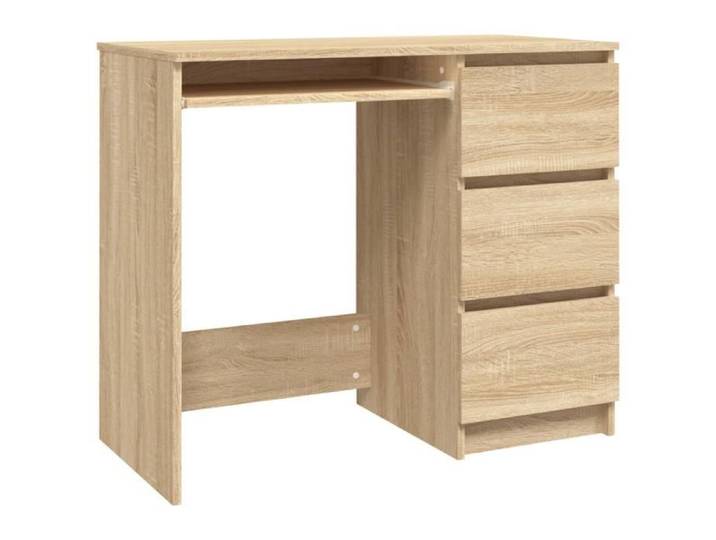 Bureau - KEENSO - DA007 - Chêne sonoma - 90x45x76 cm - 3 tiroirs - Montage facile