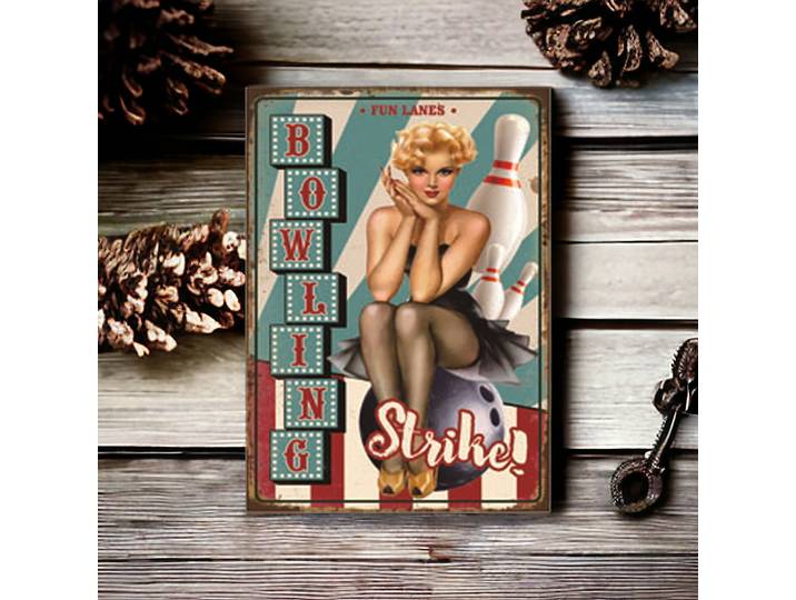 Plaque publicitaire Bowling