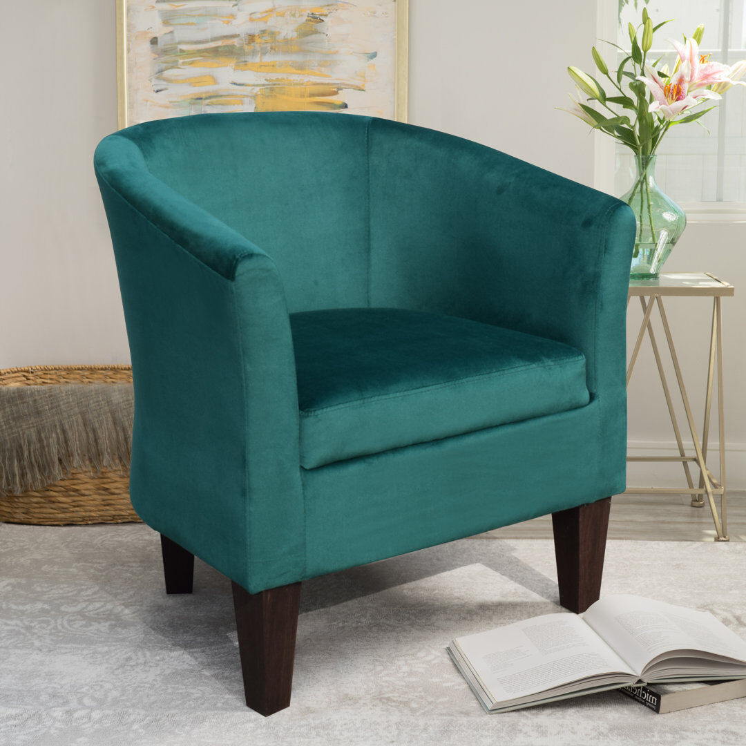 Fairmont Park Heathfield Velvet Barrel Chair Green 73cm H X 65cm W X 48cm D