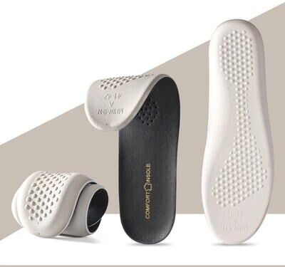 Uplifted Goods Soft Cowhide Latex Insoles For Comfort Shock Absorption And Odor Control cow Black 12m 13w