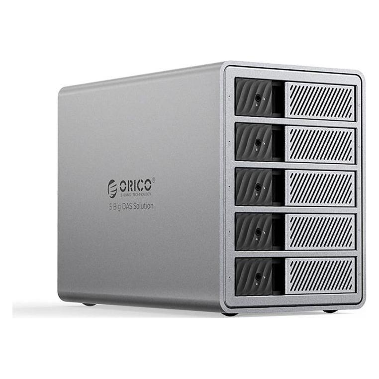 Orico Kieszeń Macierz dyskowa Thunderbolt 3 na 5 dysków 2,5"/3.5" SATA HDD/SSD - szara (2.5", 3.5") (6942227137531)