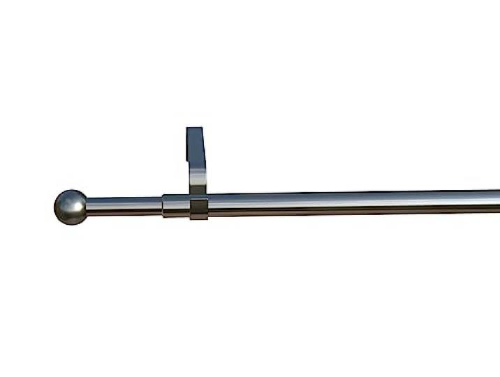 ausziehbare Gardinenstange FORMENTOR, edelstahl optik, Ø 13/16 mm, 1-Lauf, 120-200 cm, Komplettset