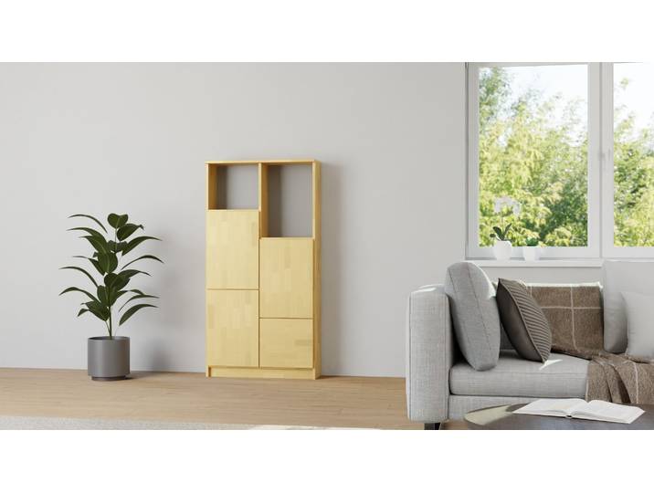 Stylishes Highboard Buche Natur geölt