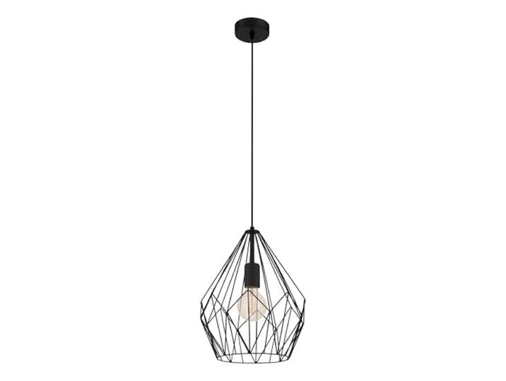 Eglo Lustre CARLTON\, 1 suspension à flamme vintage\, lampe suspendue rétro en acier\, couleur : noir\, douille : E27