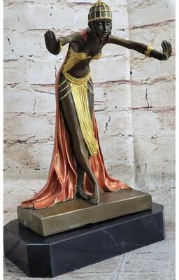 Bronzhaus Egyptian Princess By French Artist J.R Colinet Genuine Bronze Sculpture Figurine
