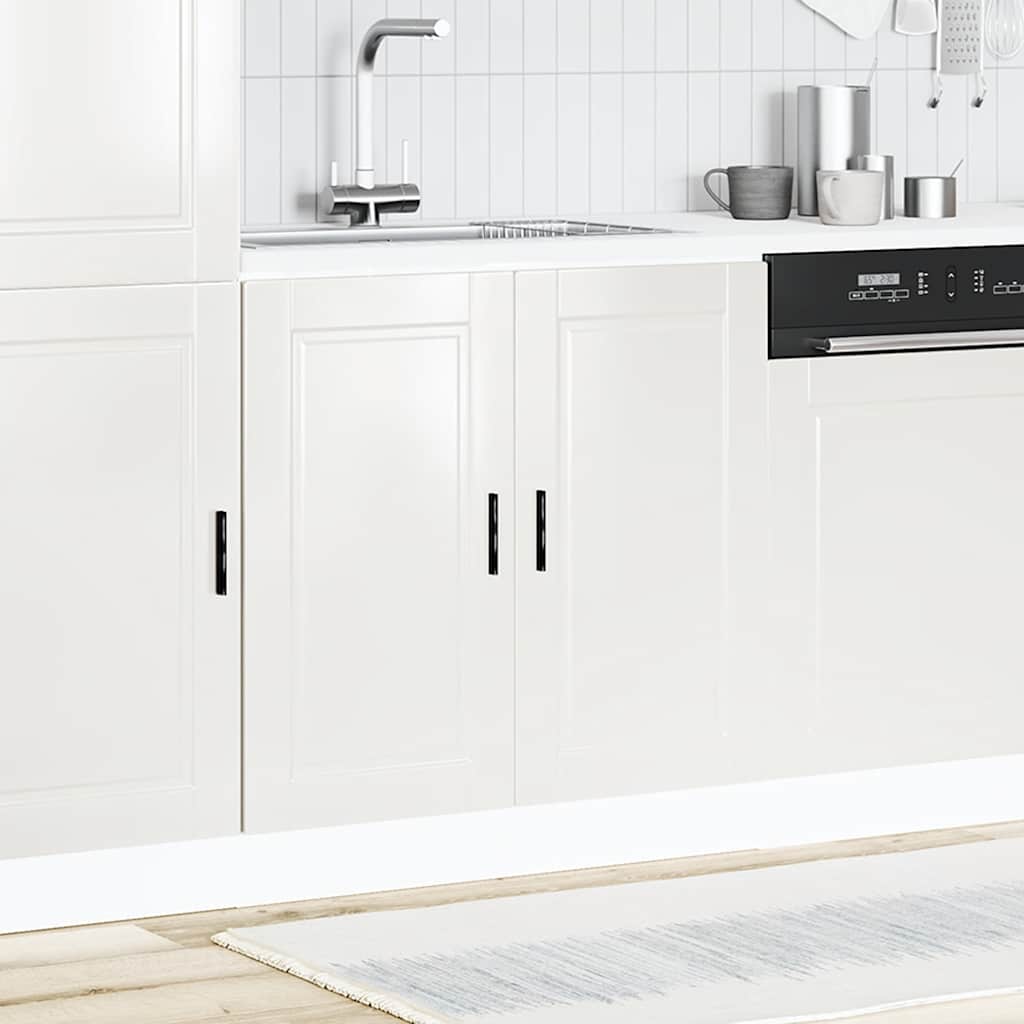 vidaXL Meuble bas pour évier Porto blanc brillant 80x46x81,5 cm