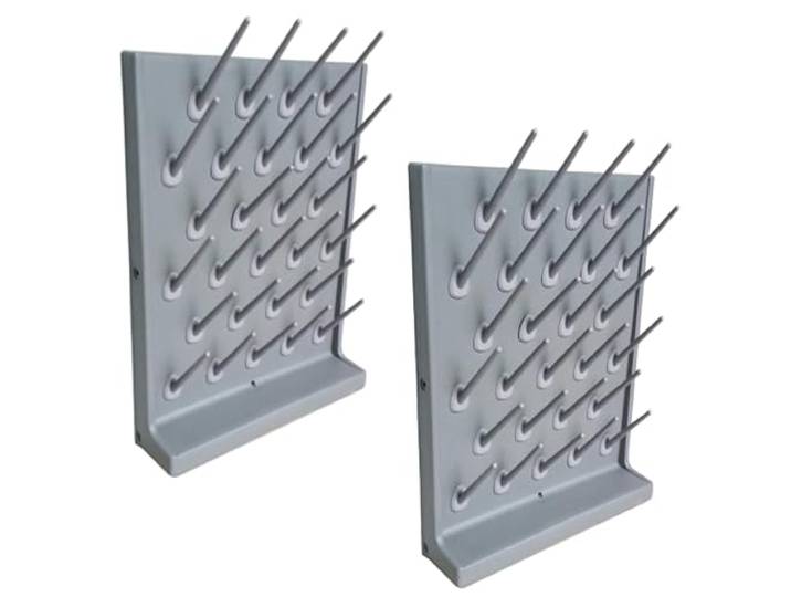 2er-Pack Labor-Trockengestell mit 27/52 Klammern, Labor-Glaswarenregal, PP-Trockengestell, Wandmontage, Tischplatte, Laborzubehör-Trockengestell, Labor-Trockengestell, Reinigungsausrüstung for Schule,