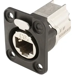 NEUTRIK® RJ45 CAT.6A, 8-pol , Metall-, Patch-Einbaubuchse, Type D, schwarz