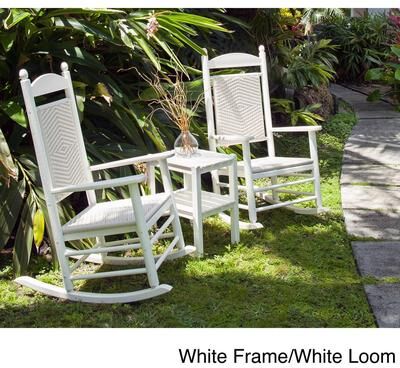 POLYWOOD Jefferson 3-piece Woven Rocker Set