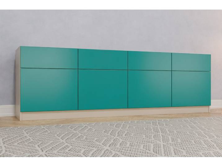 Büro Sideboard nach Maß - RAL 5018 Türkisblau - 70x220x47cm - Individuell konfigurieren