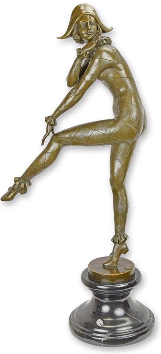 Bronzen beeld van Harlekinade voor volwassenen