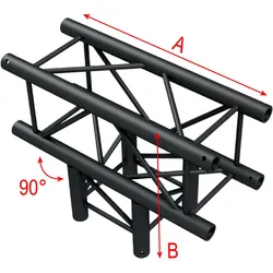 Milos Pro-30 Square F Truss - T-Cross 3-way QTF35 - 90° corner - black