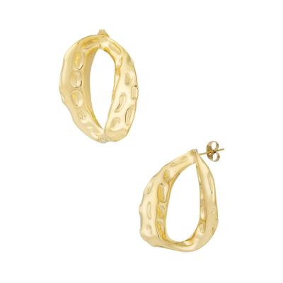 Paar Ohrstecker ADELIA´S "Ohrringe Ohrstecker mit organischer Form und goldfarbener Optik", Damen, Gr. Damen, Edelstahl, gold (goldfarben), Ohrringe, Modischer Modeschmuck mit reliefartiger Oberfläche
