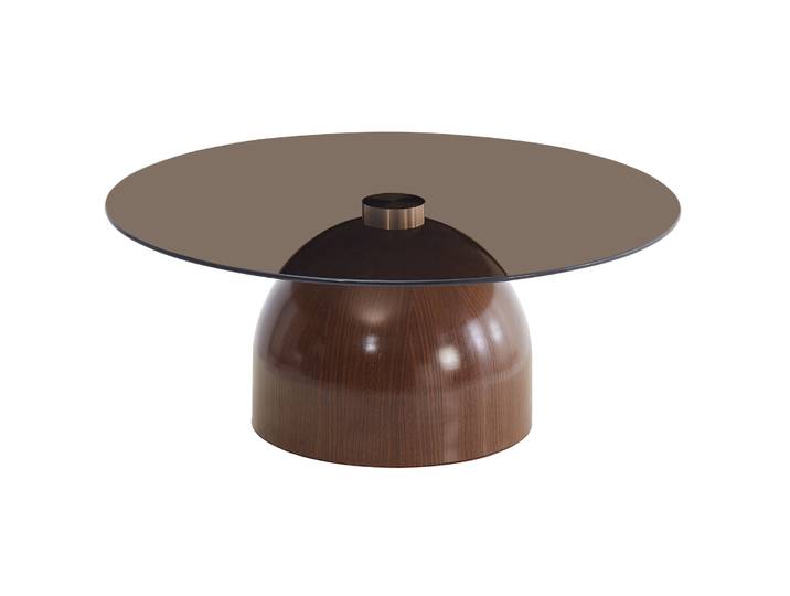 Runder Couchtisch Velmorra, Durchmesser 80 cm, mit rauchfarbenem