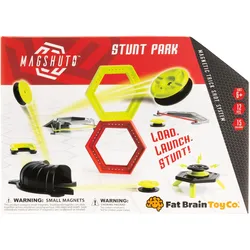 Tomy Fat Brain Toys Magshuto Stunt Park, Trickshot-Spielset mit Rampen, 15 Herausforderungen, STEM L
