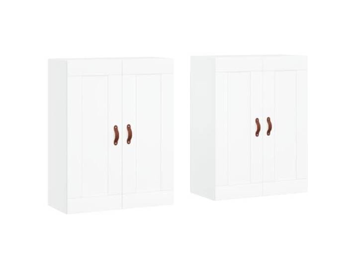 2er Set Wandschraenke Weiss Holzwerkstoff Haengeschrank Stauraum Glatte Oberflaeche, feuchtigkeitsbestaendig, Wandmontage, als Sideboard-Aufsatz nutzbar, robust und stabil