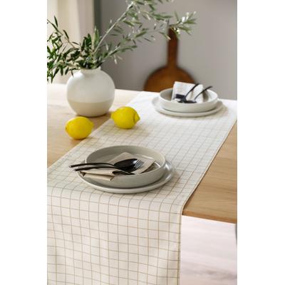 Tischläufer "Check", beige (sand), B:150cm L:40cm, Baumwolle, SCHÖNER WOHNEN-KOLLEKTION, Tischdecken, aus reiner, sanforisierter Baumwolle
