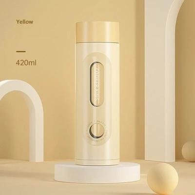 Uplifted Finds COOKER KING Portable High Borosilicate Glass Tea Cup Explosion Proof Double Layer Anti Drop Bottle yellow