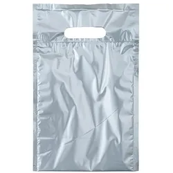 SACISO Metallisierte matte Kühltasche ohne Aufdruck mit ausgestanztem Griff - 20 x 25 cm (Öffnung x Höhe) - Pebd-Schaumstoffisolierung - pro 100 Stück.