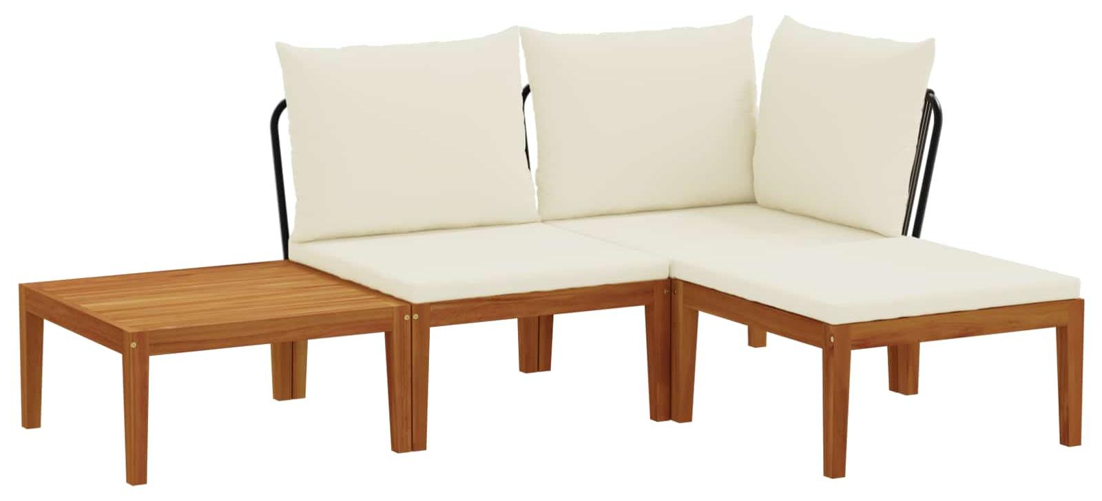 vidaXL 4 stk. Massives Akazienholz & Seil Natur