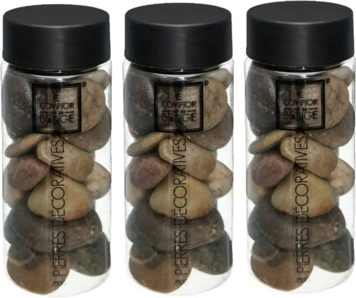Atmosphera Decoratiestenen bruin - 3x 750 gram - Voor aquarium en vazen