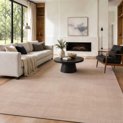 World Rug Gallery Linear Block Machine Washable Non-Slip Backing Area Rug