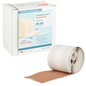 Holthaus Pflaster Ypsiplast Wundpflaster, 1 Rolle, elastisch, atmungsaktiv, 5m x 6cm
