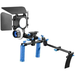 Walimex pro pro Hand-Schulter- Videostativ Cineast III (Kunststoff), Stativ, Blau, Schwarz