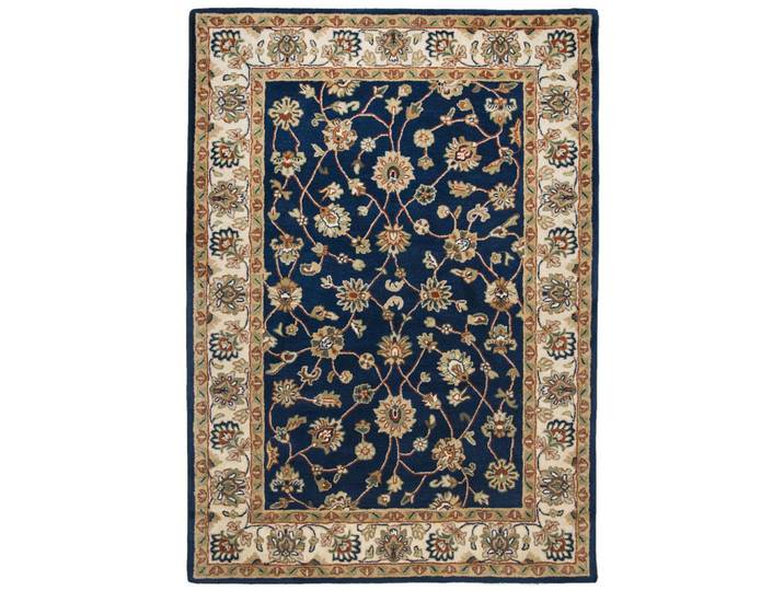 Theko Handtuftteppich Royal Ziegler 70x140 cm, Blau, Orientalisch, Rechteckig, 70x140 cm, antistatisch, Teppiche und Böden, Teppiche, Hochflorteppiche & Shaggys