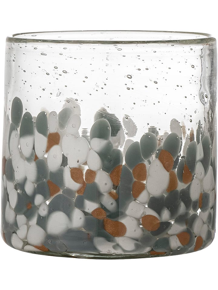 Bloomingville Windlicht ''Lindie'' in Weiß/ Grau/ Hellbraun - (H)12 x Ø 12 cm - onesize