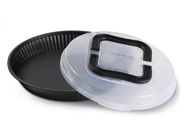 Guardini Taartvorm met deksel - Bakken - Keuken - 28cm - Staal - BPA & PFOA vrij - Zwart
