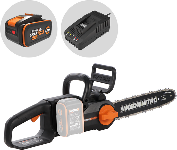 Worx Nitro WG350E - Akku-Kettensäge - 30 cm Schwert- 20V/4Ah
