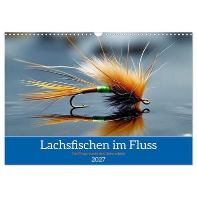 Lachsfischen im Fluss (Wandkalender 2027 DIN A3 quer), CALVENDO Monatskalender