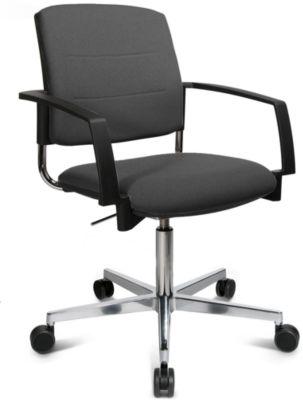 Schäfer Shop Genius Besucherstuhl SSI Proline Visit P3+, gepolsterte Rückenlehne, Universalrollen, anthrazit