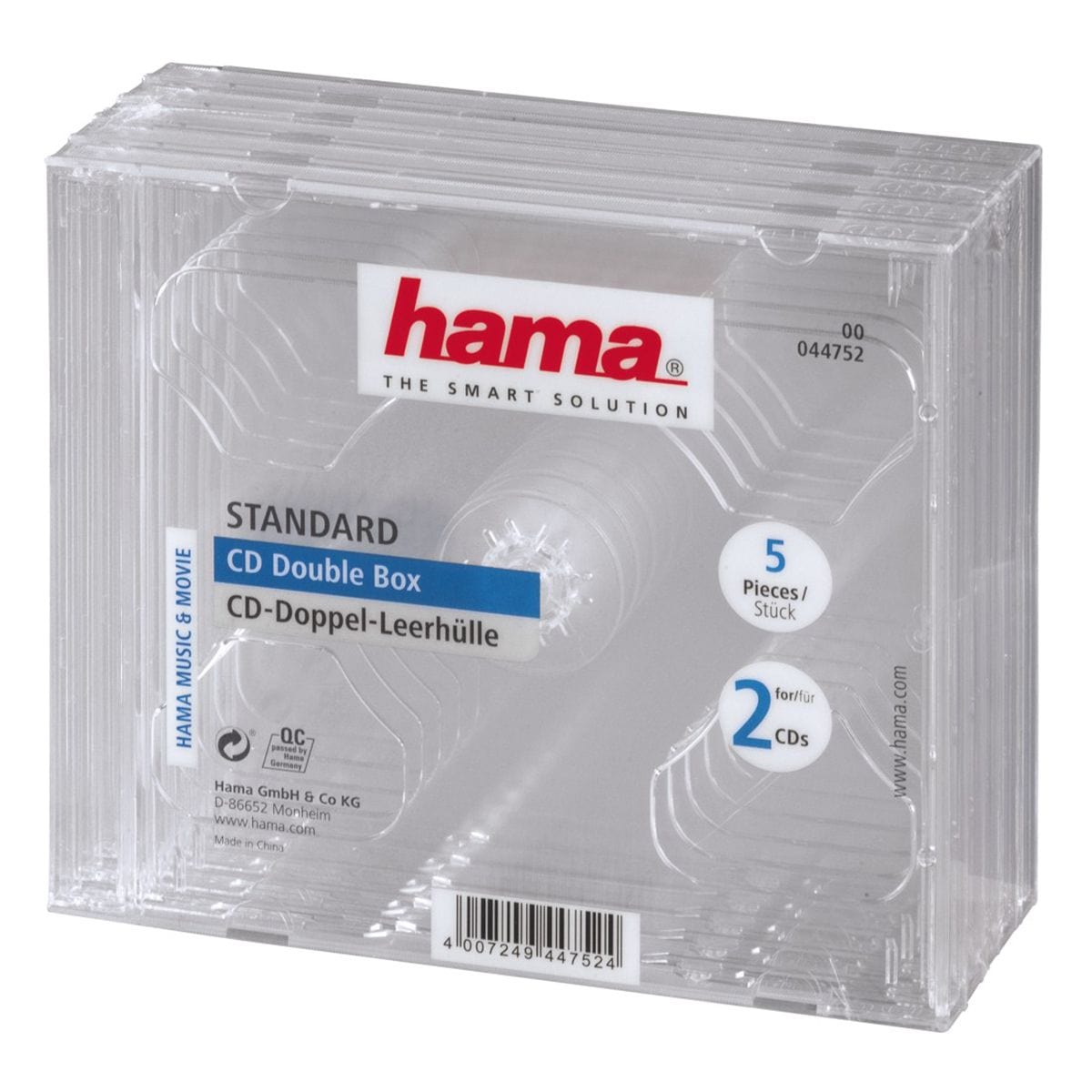 Hama CD Double Jewel Case, Pack 5 00044752