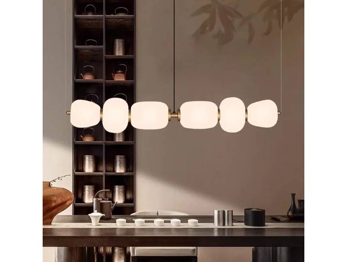 2025 Restaurant nordique combinaison lustre matériau acrylique Table à manger cuisine île pendentif lumières décor minimaliste Fixtu